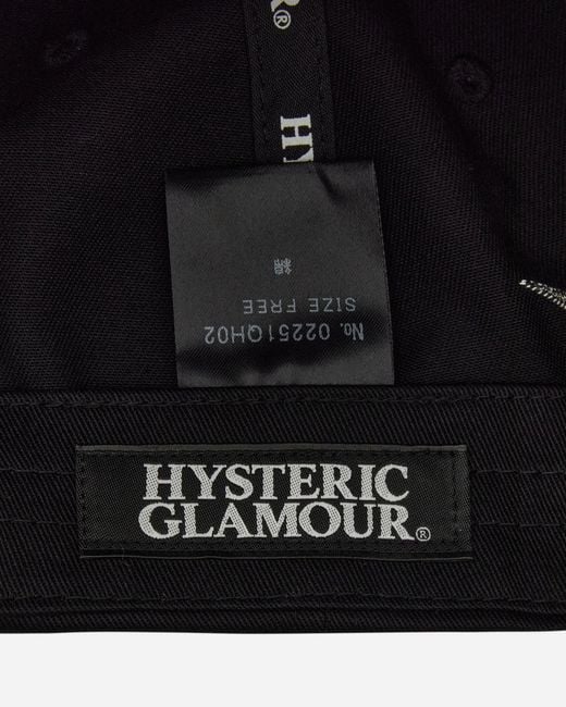 Hysteric Glamour Double Speed Embroidered Cap in Black for