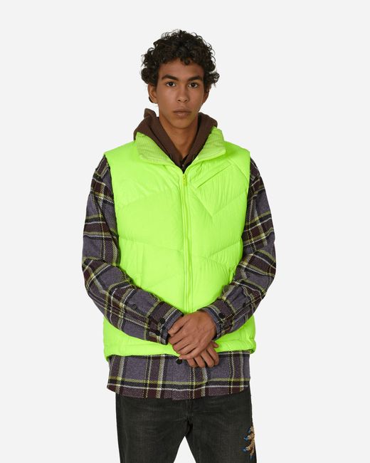 Mens green puffer vest top