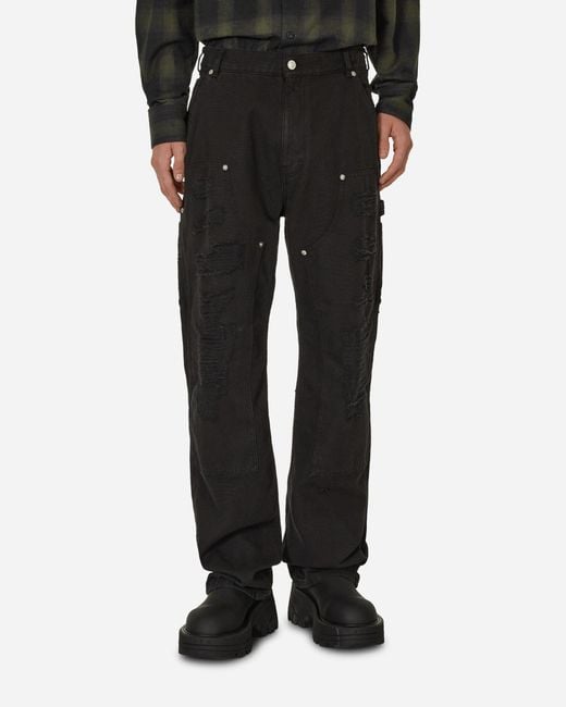1017 ALYX 9SM Destroyed Carpenter Pants Washed in Black for