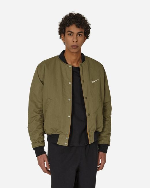 Nike Stüssy Reversible Jacket Medium Olive / Mandarin in Nike Stüssy Reversible Jacket Medium Olive / Mandarin in