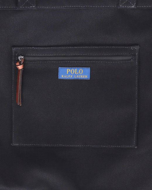 Polo Ralph Lauren Black Crest-embroidered Canvas Tote Bag for men
