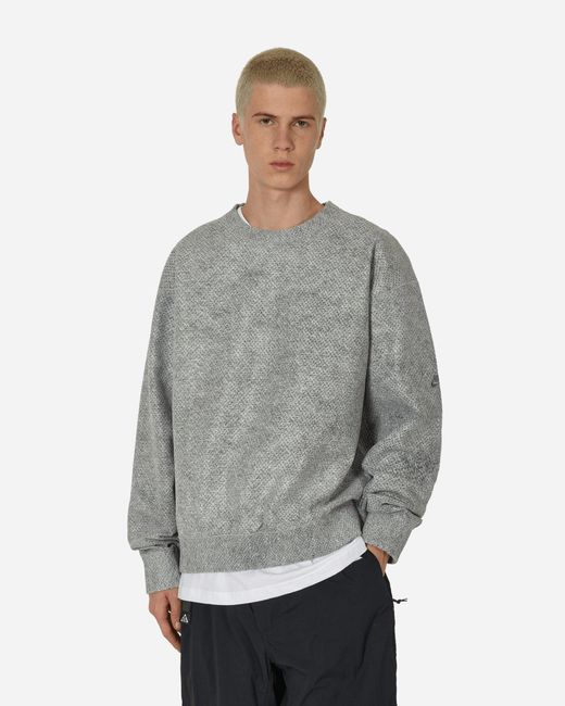 Nike Gray Therma-fit Adv Crewneck Sweatshirt Smoke Grey for men