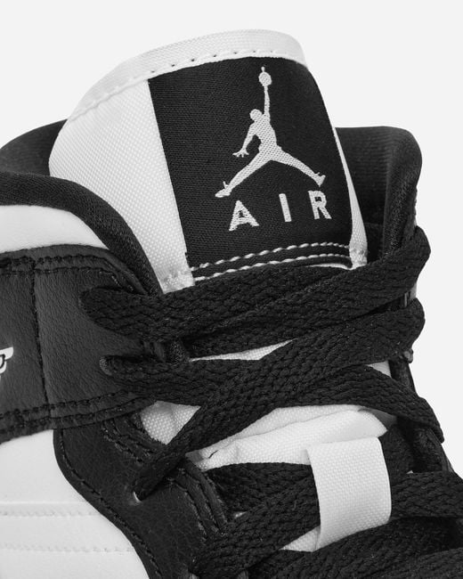 Nike White Air Jordan 1 Mid Sneakers / Obsidian for men