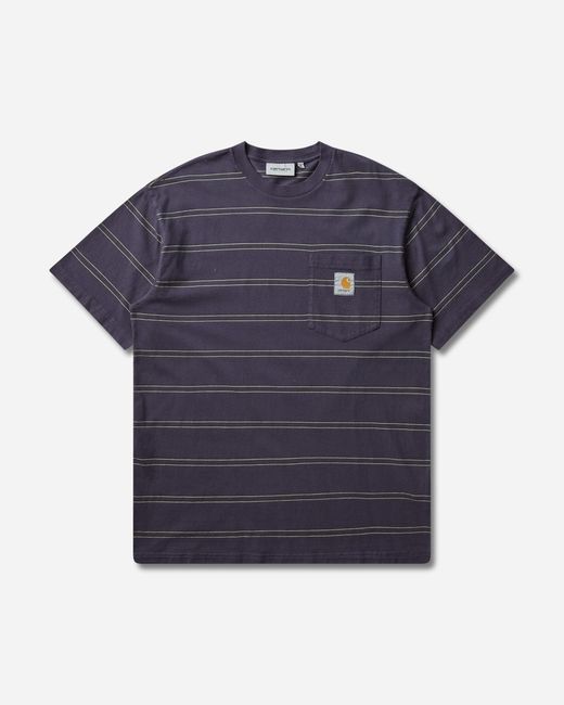 Carhartt Blue Men S Bert Pocket T-shirt Shady Purple (garment Dyed) for men