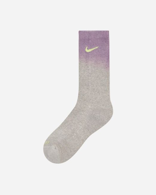 Nike White Everyday Plus Cushioned Crew Socks Yellow / Purple / Cream for men