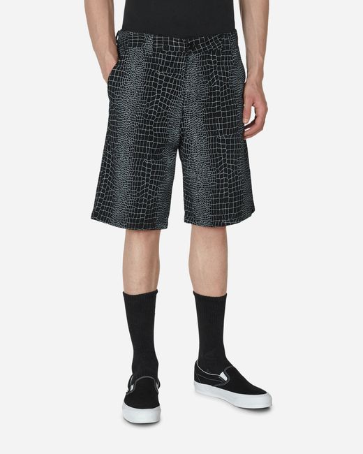 Fucking Awesome Black Crocodile Shorts for men