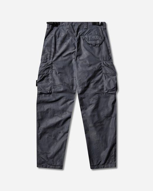 Stone Island Gray S Faded Camo Ripstop-Tc Loose Cargo Pants for men