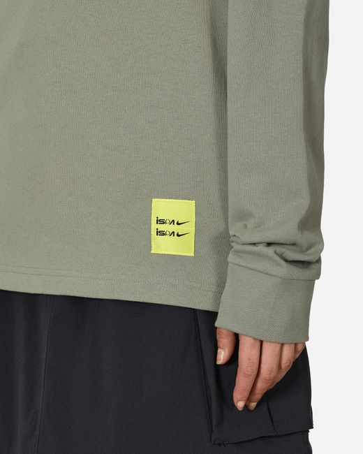 Nike Green Ispa Longsleeve T-Shirt Dark Stucco for men
