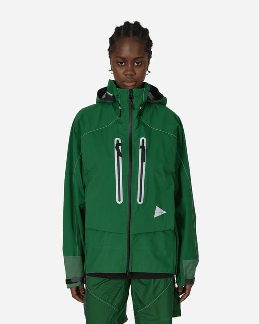 And Wander Green Pertex Shield Rain Jacket for men