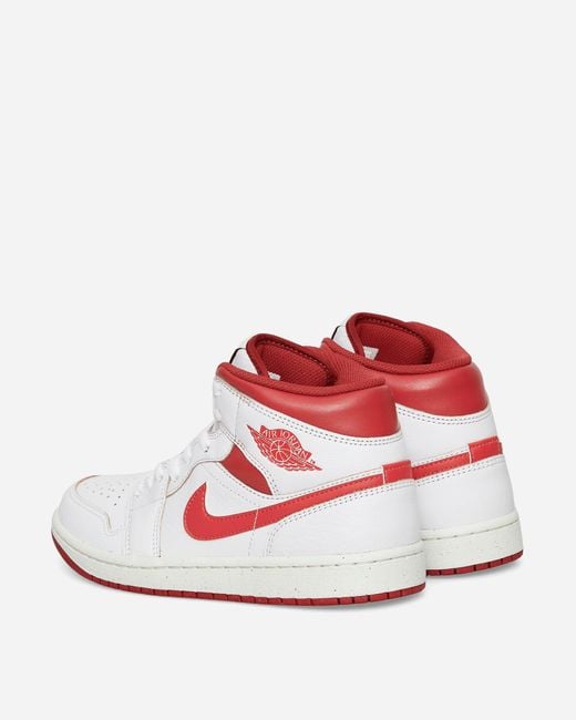 Nike White Air Jordan 1 Mid Se Sneakers / Lobster for men