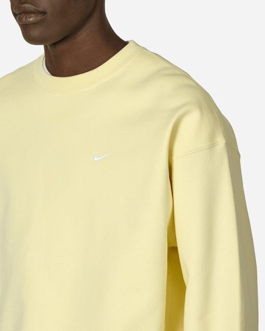 Nike Yellow Solo Swoosh Crewneck Sweatshirt Alabaster for men