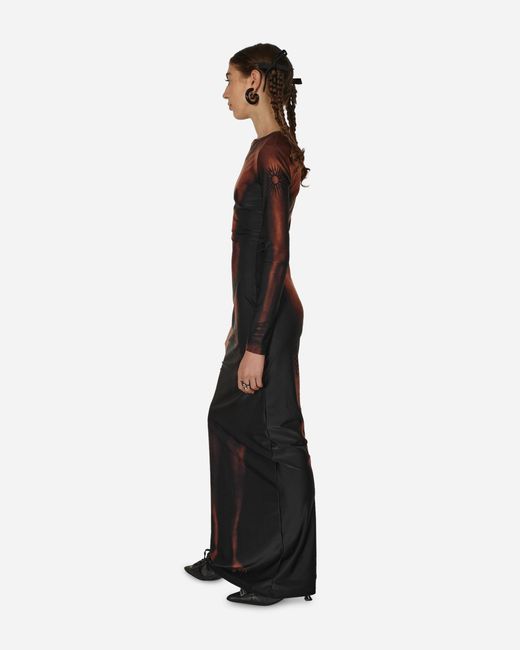 knee length dresses for ladies 1996 Jean Paul Gaultier Tribal Tattoo Mesh Maxi Dress