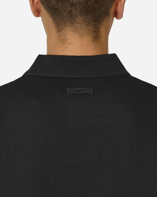 Nike Black Tech Fleece Reimagined Longsleeve Polo for men
