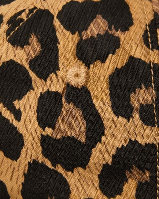 Kapital Metallic Cotton Herringbone Leopard Baseball Cap for men