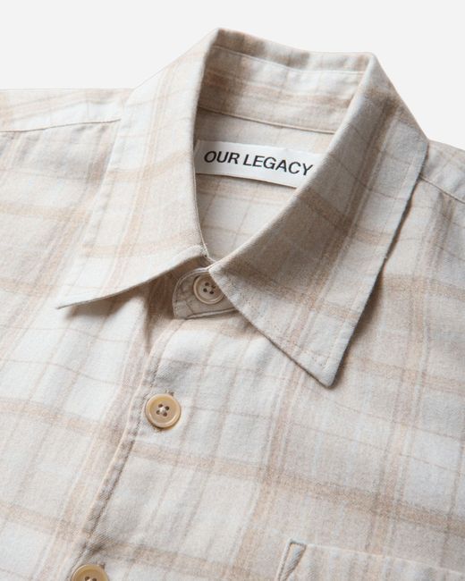 Our Legacy Natural S Borrowed Shirt Stella Check Print for men