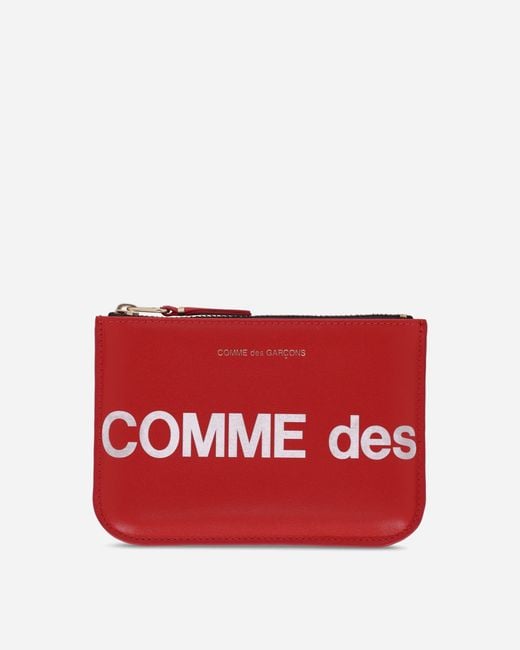 Comme des Garçons Red Huge Logo Zip Pouch for men
