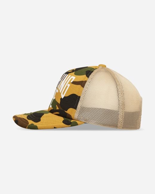 A Bathing Ape Natural 1St Camo Nyc Logo Mesh Cap for men
