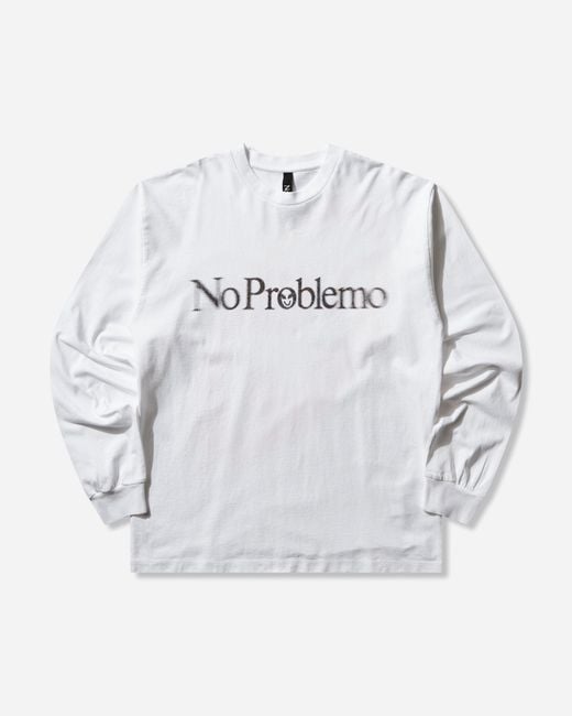 No Problemo Gray Smile Away Longsleeve T-Shirt for men