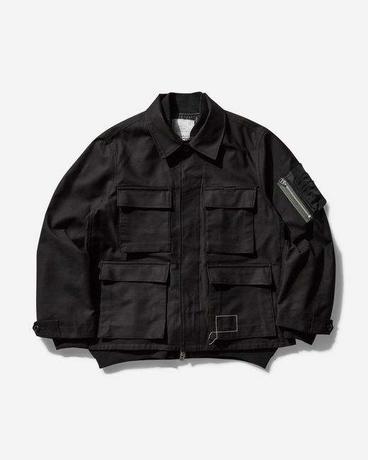 ジャケット・アウター SACAI WTAPS Cotton Back Satin Jacket Sacai Men S Wtaps Cotton Back Satin Jacket in Black for Men