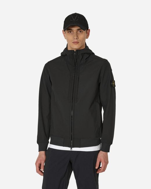 Stone Island Soft Shell-r Jacket in Black for Men | Lyst