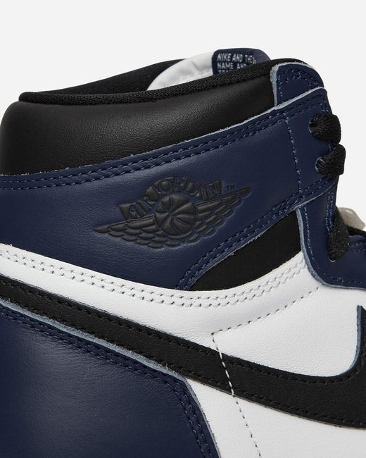 Nike Blue Iconic Leather Air Jordan 1 Retro Sneakers for men