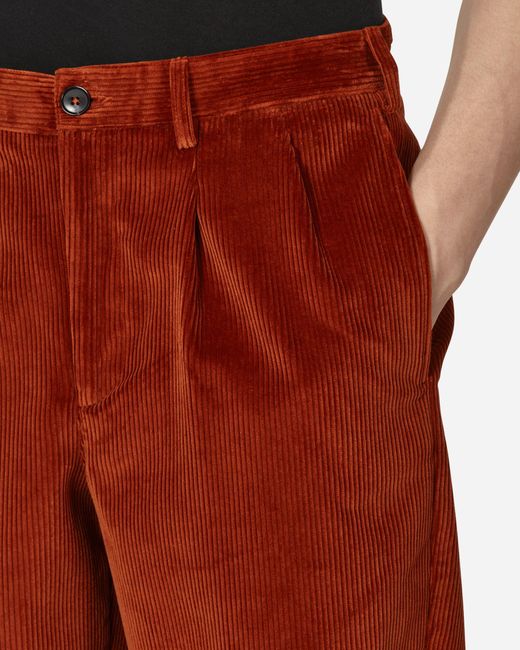 Noah NYC Red Double-pleat Corduroy Pants for men
