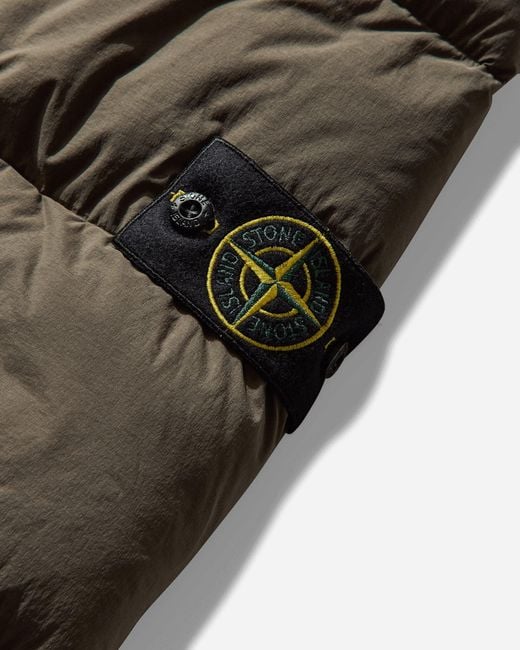 Stone Island Brown Men S Tunnel Nylon Down-tc Hooded Jacket Military for men