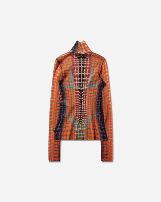 Jean Paul Gaultier Women S Re-edition Dots Mesh Top Orange