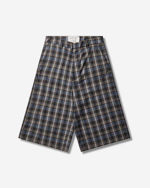 ERL Gray Check Shorts for men