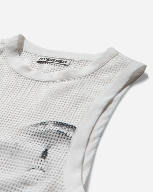 Hyein Seo White Women S Jr Mesh Sleeveless Top