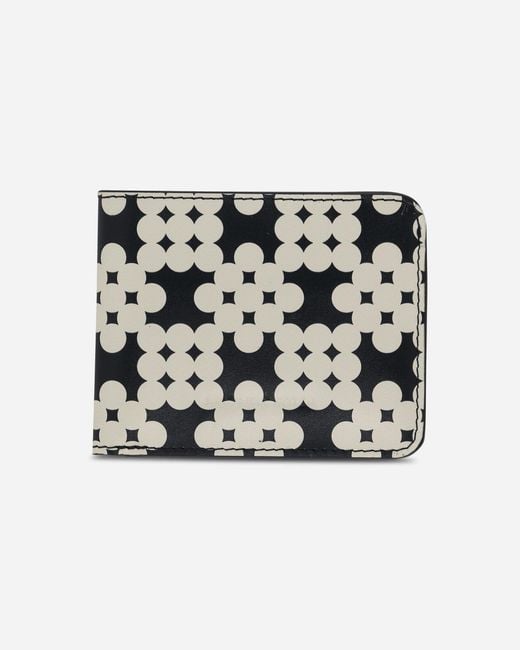 Dries Van Noten Black Printed Leather Wallet Ecru for men