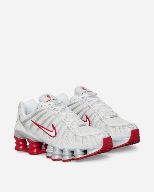 Nike White Wmns Shox Tl Sneakers Platinum Tint / Gym Red for men