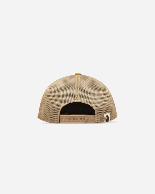 A Bathing Ape Natural 1St Camo Nyc Logo Mesh Cap for men