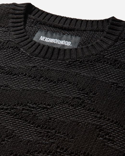 Neighborhood Black S Camo Pattern Crewneck Sweater for men