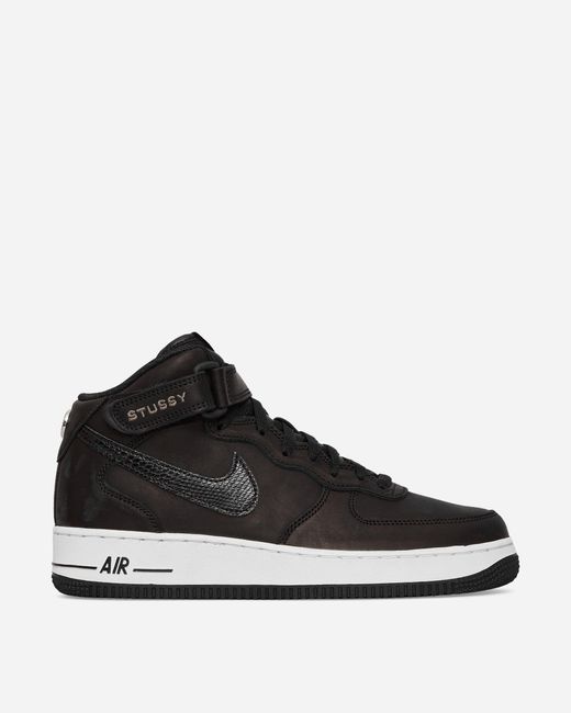 Nike Leather Stüssy Air Force 1 Mid Sneakers Black for Men | Lyst Australia