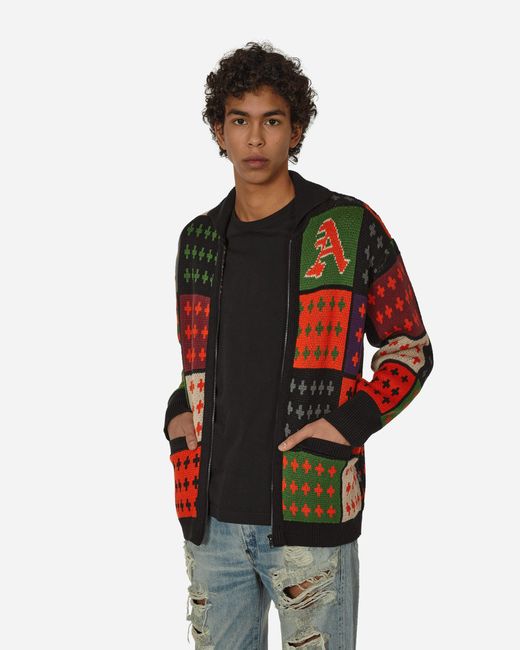 AWAKE NY Red Stadium Zip Sweater for men