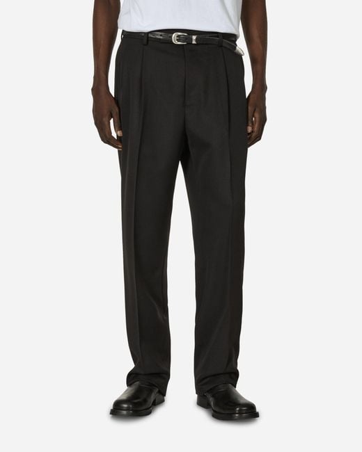 Wacko Maria Dormeuil Double Pleated Trousers in Black for Wacko Maria Dormeuil Double Pleated Trousers in Black for