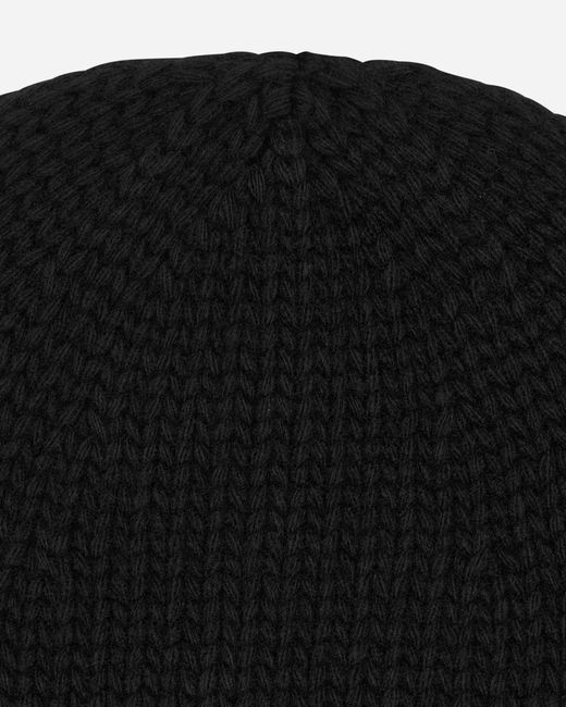 Stone Island Black Garment Dyed Wool Beanie for men