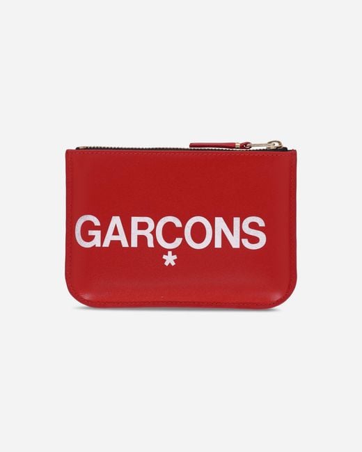 Comme des Garçons Red Huge Logo Zip Pouch for men