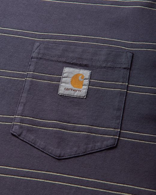Carhartt Blue Men S Bert Pocket T-shirt Shady Purple (garment Dyed) for men