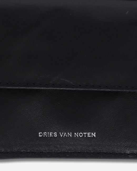 Dries Van Noten Black Printed Leather Wallet Ecru for men