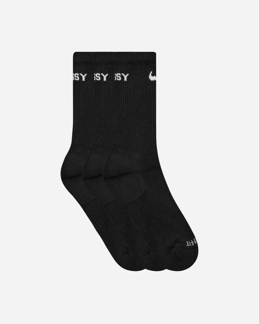 Nike Stüssy 3-pack Cushioned Crew Socks Black for men