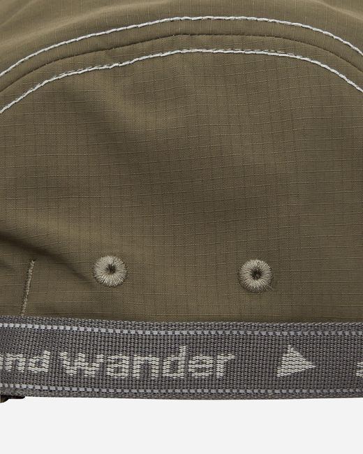 And Wander Green Jq Tape Cap Khaki for men
