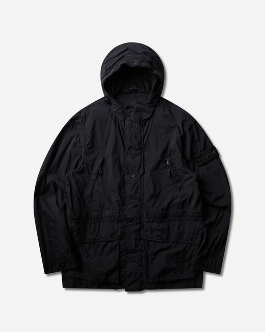 Stone Island Black Men S Ghost Nylon Smerigliato Short Parka for men