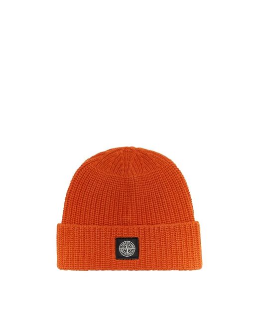 Stone Island Beanie in Orange for Men 