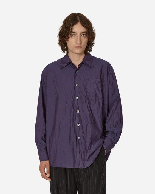 Our Legacy Purple Blackcurrant Parachute Poplin Borrowed Shirt for men