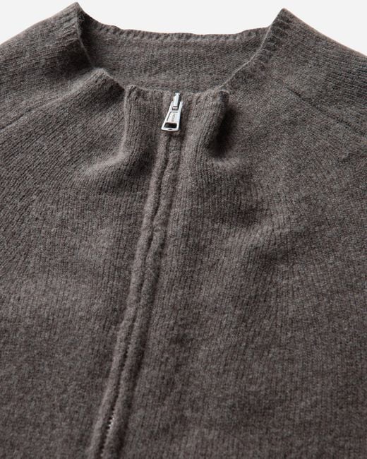 Our Legacy Gray S Line Zip Cardigan Mud Spray Dye for men