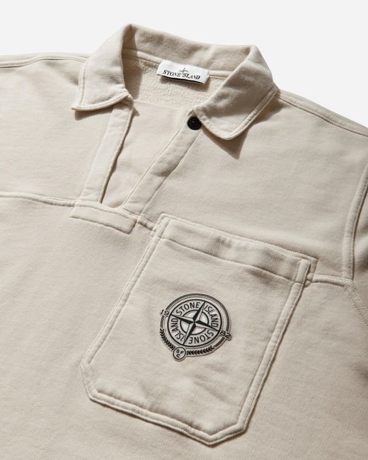 Stone Island Natural Men S New Balance Polo Shirt Ivory for men