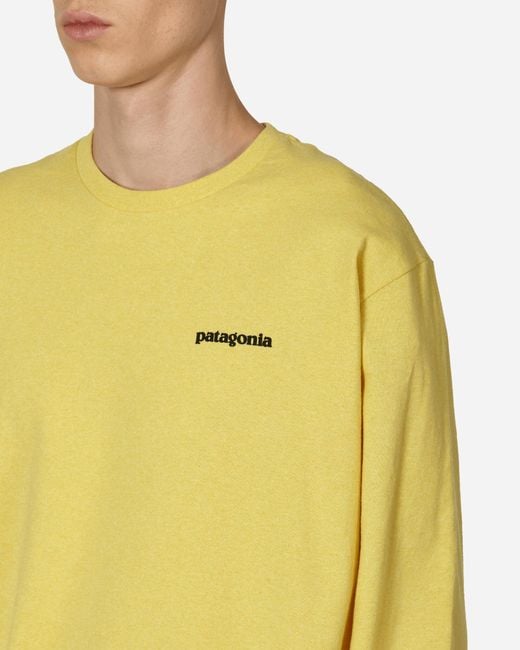 Patagonia Yellow P-6 Logo Responsibili Longsleeve T-shirt Milled for men