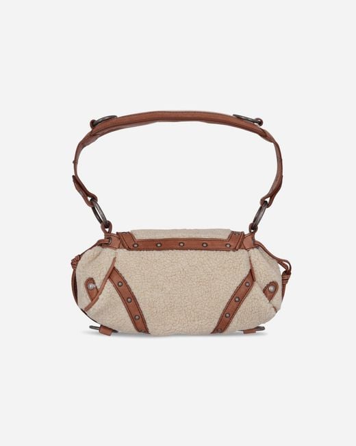 Guess White Mini Claudia Fur Bag Off